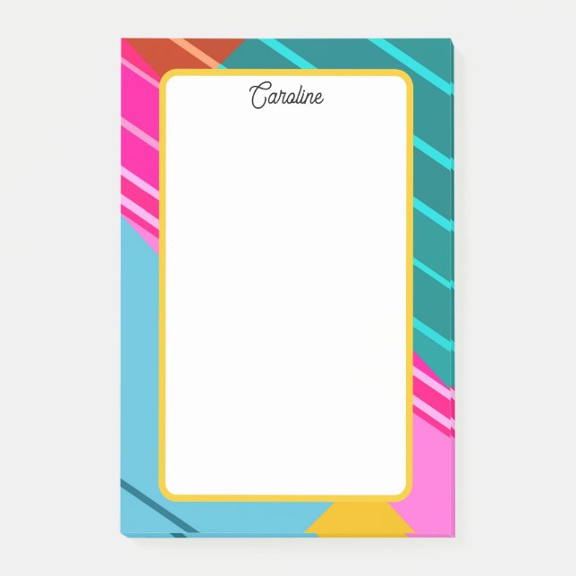 Brightly Colored Geometric Graphic Design Post-it Notes (Front)