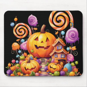 BRIGHTLY COLORED HALLOWEEN CANDY MOUSE PAD