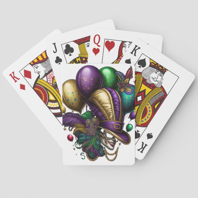 BRIGHTLY COLORED MARDI GRAS BALLOONS PLAYING CARDS (Back)