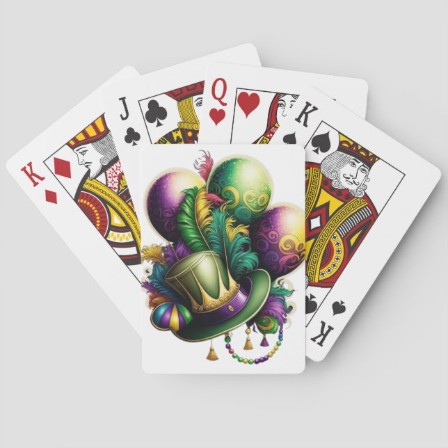 BRIGHTLY COLORED MARDI GRAS BALLOONS PLAYING CARDS (Back)