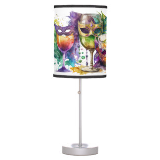 BRIGHTLY COLORED MARDI GRAS BEVERAGES TABLE LAMP