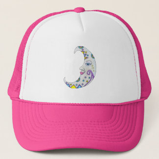 Brightly Coloured Abstract Fantasy Crescent Moon  Trucker Hat
