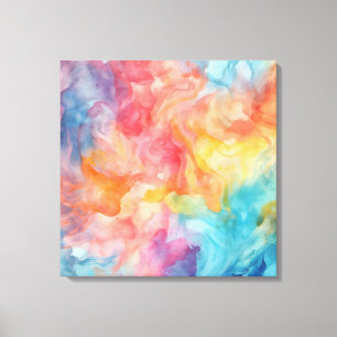 Brightly Coloured Allover Watercolor Texture Canvas Print
