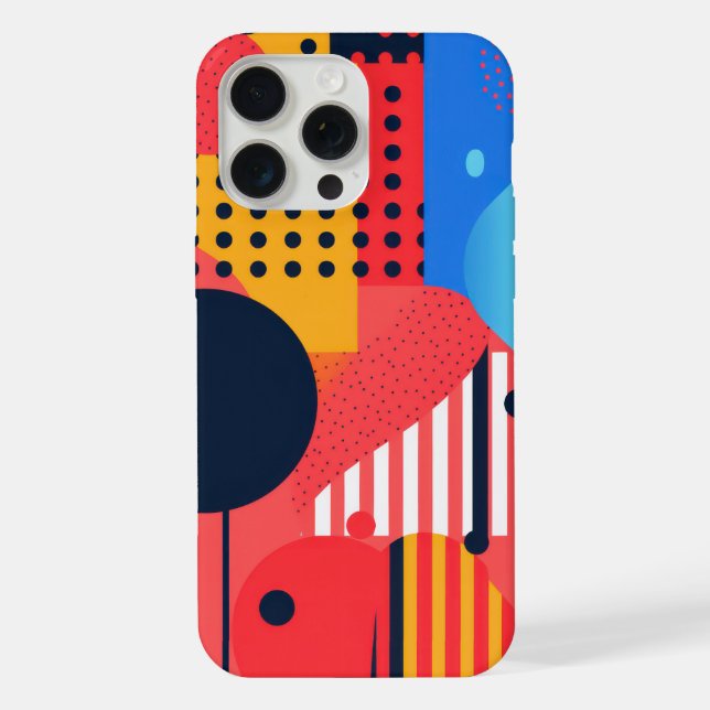 Brightly-coloured background with circles iPhone case (Back)