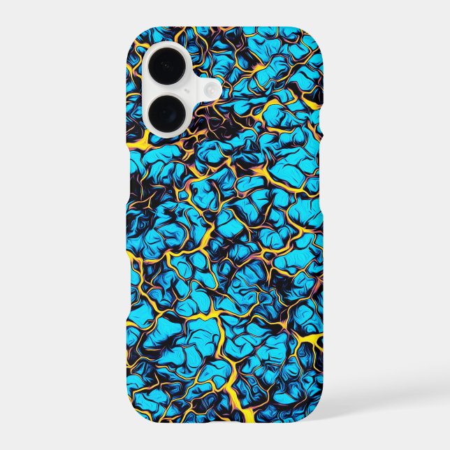 Brightly Coloured Blue and Yellow Abstract Pattern (Back)