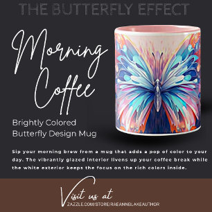 Brightly Coloured Butterfly Design Mug