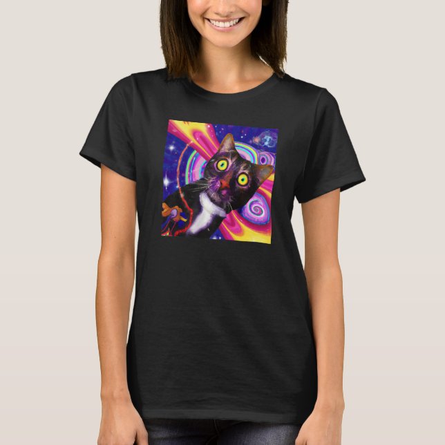 Brightly coloured cat art lovely kitten Premium T-Shirt (Front)
