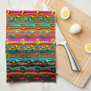Brightly Coloured Colourful Abstract Pattern Kitchen Towel