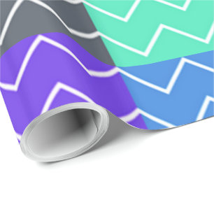 Brightly coloured cool chevron pattern wrapping paper