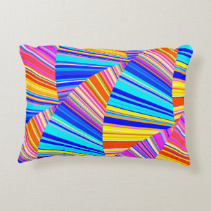 Brightly Coloured Crazy Colourful Abstract Pattern Accent Pillow