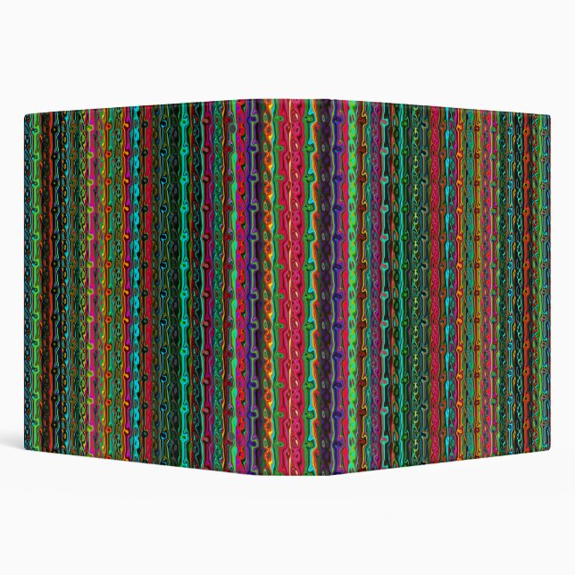 Brightly Coloured Crazy Colourful Abstract Pattern Binder (Background)