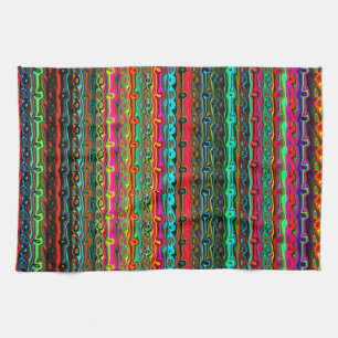 Brightly Coloured Crazy Colourful Abstract Pattern Kitchen Towel