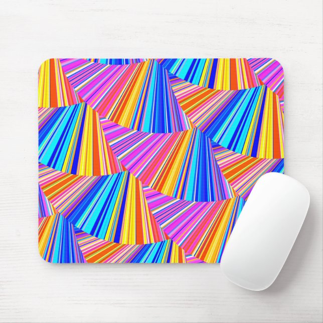 Brightly Coloured Crazy Colourful Abstract Pattern Mouse Pad (With Mouse)