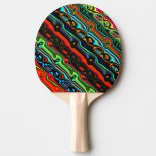 Brightly Coloured Crazy Colourful Abstract Pattern Ping Pong Paddle