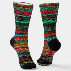 Brightly Coloured Crazy Colourful Abstract Pattern Socks