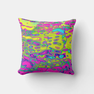 Brightly Coloured Crazy Colourful Abstract Pattern Throw Pillow