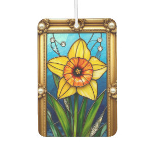 Brightly Coloured Daffodil in Golden Frame Air Freshener
