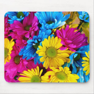 Brightly Coloured Daisies Mouse Pad