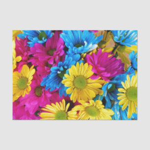 Brightly Coloured Daisies  Tissue Paper