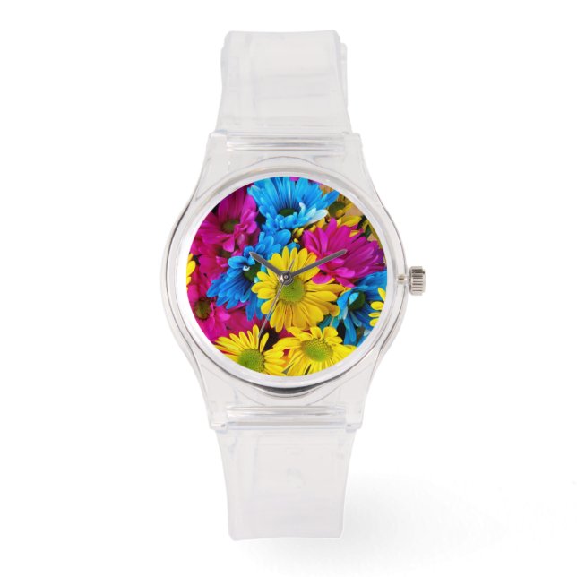 Brightly Coloured Daisies Watches (Front)
