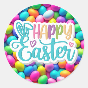 Brightly coloured Easter Egg/Spring  Classic Round Sticker