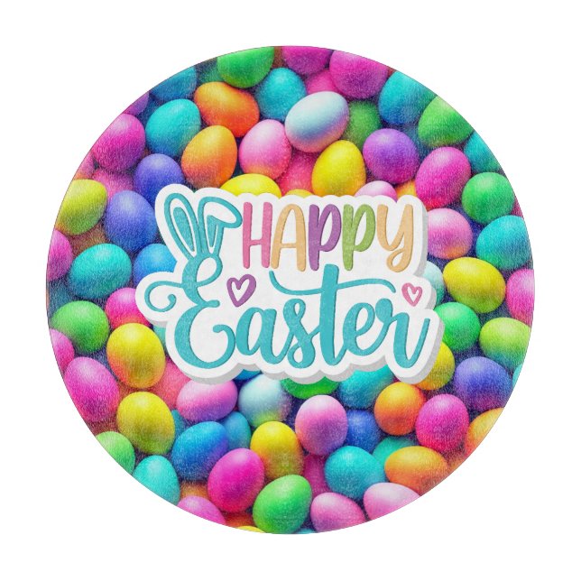 Brightly coloured Easter Egg/Spring  Cutting Board (Front)