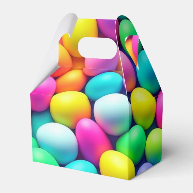 Brightly coloured Easter Egg/Spring  Favor Box (Front Side)
