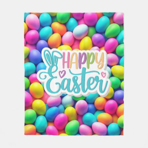 Brightly coloured Easter Egg/Spring Fleece Blanket