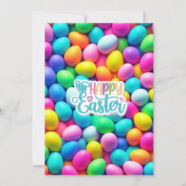 Brightly coloured Easter Egg/Spring  Holiday Card (Front)