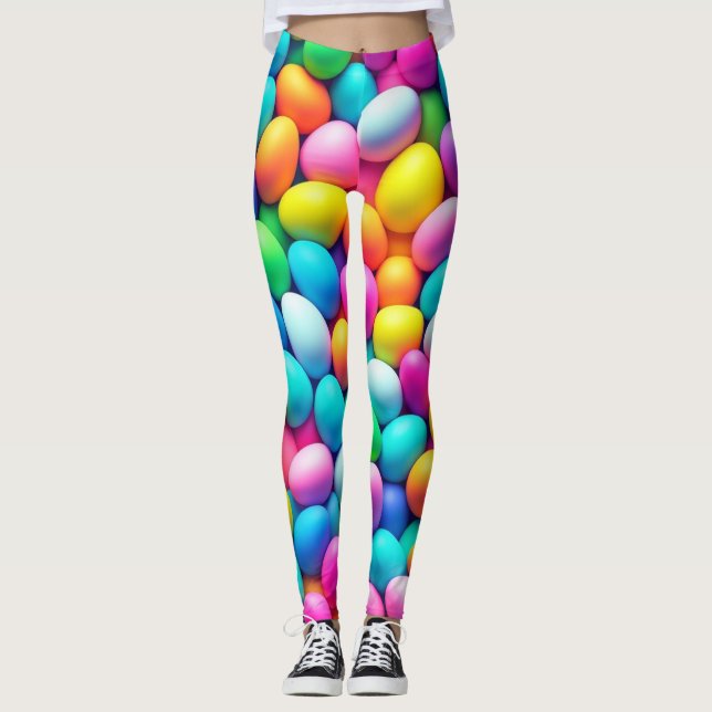 Brightly coloured Easter Egg/Spring  Leggings (Front)