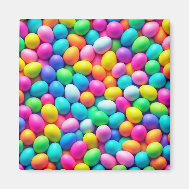 Brightly coloured Easter Egg/Spring  Magnet (Front)