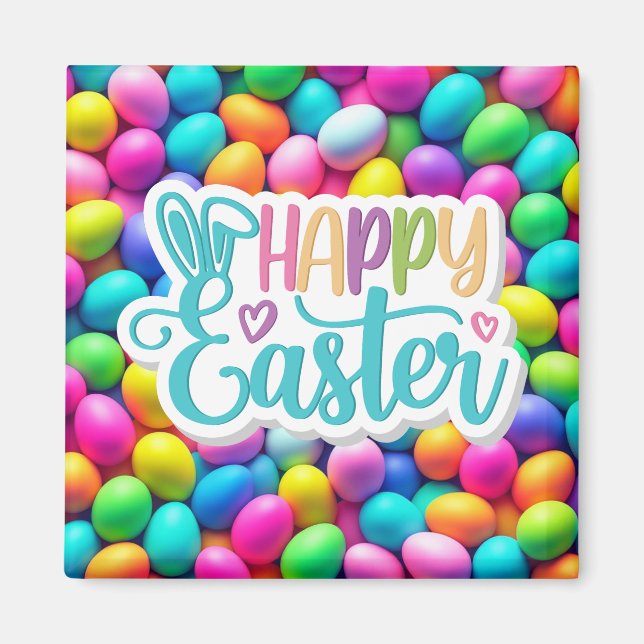 Brightly coloured Easter Egg/Spring  Magnet (Front)