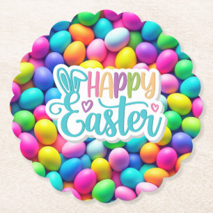 Brightly coloured Easter Egg/Spring  Paper Coaster