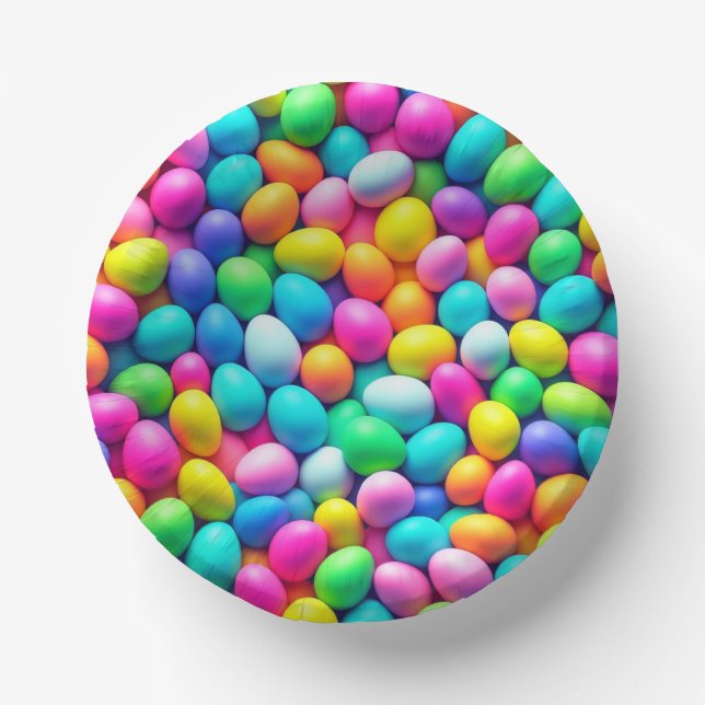 Brightly coloured Easter Egg/Spring  Paper Plate (Front)
