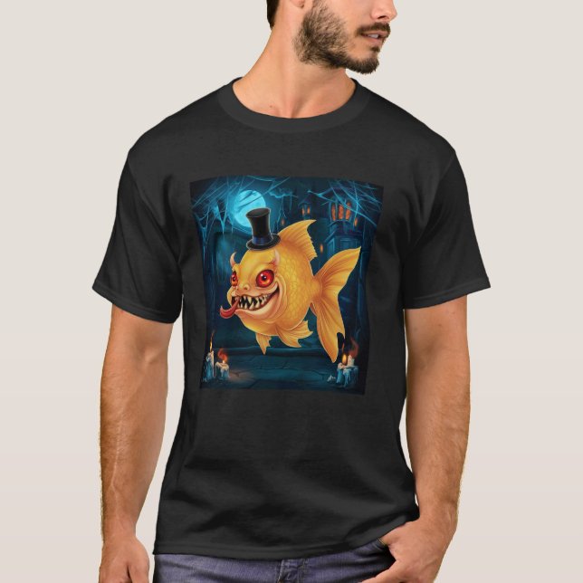 Brightly Coloured Eerie Fish With Top Hat Hallowee (Front)