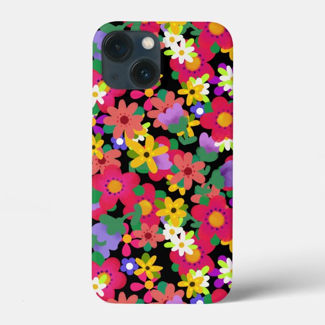 Brightly Coloured Floral Pattern You Customize Case-Mate iPhone Case (Back)