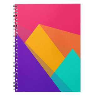 Brightly Coloured Geometric Triangles and Pyramids Notebook