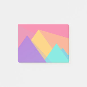 Brightly Coloured Geometric Triangles and Pyramids Post-it Notes