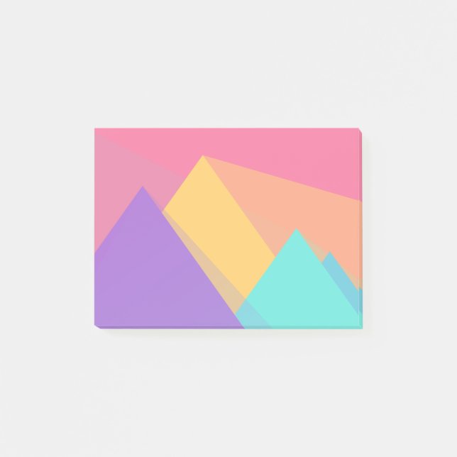 Brightly Coloured Geometric Triangles and Pyramids Post-it Notes (Front)
