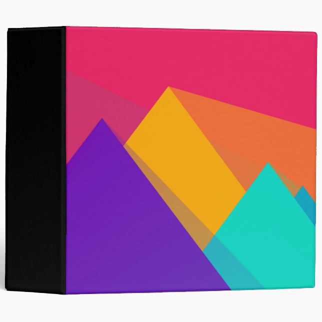 Brightly Coloured Geometric Triangles and Shapes Binder (Front/Spine)