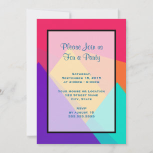 Brightly Coloured Geometric Triangles Generic Part Invitation