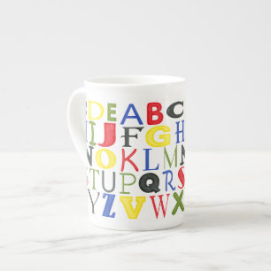 Brightly Coloured Letters by Megan Meagher Bone China Mug
