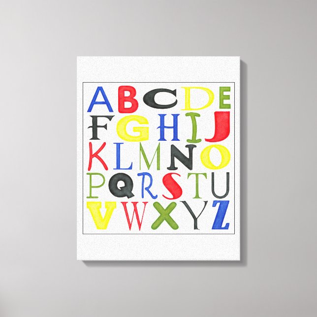 Brightly Coloured Letters by Megan Meagher Canvas Print (Front)