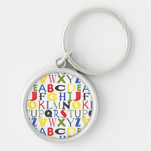 Brightly Coloured Letters by Megan Meagher Keychain (Front)