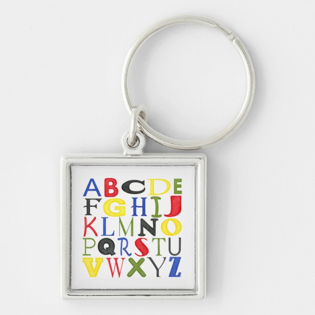 Brightly Coloured Letters by Megan Meagher Keychain (Front)