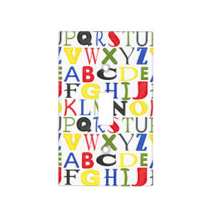 Brightly Coloured Letters by Megan Meagher Light Switch Cover