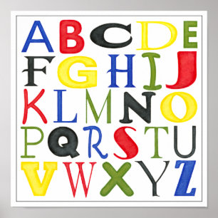 Brightly Coloured Letters by Megan Meagher Poster