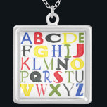 Brightly Coloured Letters by Megan Meagher Silver Plated Necklace<br><div class="desc">Trying to teach your kids their abc's? Know a school that could use a little educational art in their classrooms? Then purchase this print of brightly coloured letters by Megan Meagher!</div>