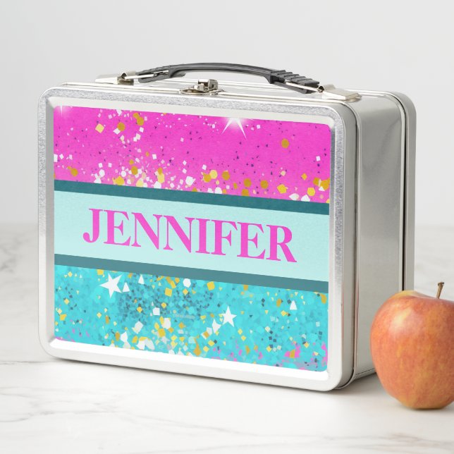 Brightly Coloured Metal Lunchbox (In Situ)