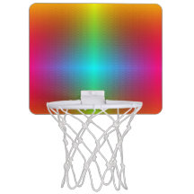 Brightly coloured mini basketball hoop